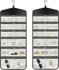 CHICECO Hanging Jewelry Organizer With Zippered Pockets,40 Pockets Travel Jewelry Organizer Storage for Cloest,Wall,Door