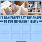 Blosssound 15 Pcs 5.12 Tall Drawer Divider Adjustable Drawer Organizer DIY Ultra Deep Storage Organizer Separator with Fixed Buckle for Underwear Socks Dormitory Office Kitchen Bedroom(White)