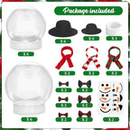 Cinrobiye 12 Set Snowman Craft Snow Globes Kit DIY Christmas Snow Globe Clear Globes with Screw Off Cap DIY Snow Globes Christmas fillable Ornaments Xmas DIY Crafts Home Decoration
