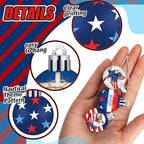 HyDren 40 Pcs 4th of July Ornaments 1.2 Inch Mini Patriotic Tree Decorations 250th Anniversary Memorial Day Independence Day Ornaments Red White Blue Eagle Star Ball Decorations for Holiday Party