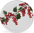 Wall Picture, with Holly Berry Branches Printed Circular Iron Hanging Picture,Wall Art Decor,Home for Bedroom Living Room Bathroom Decor,Iron Painting 11.8X11.8 in