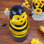 Summer Bee Snow Globe Decor with 6H Timer, Swirling Glitter Bee Snowglobe Spring and Summer Figurine Decorations, USB/Battery Operated, for World Bee Day Spring Holiday Home Decor and Gift