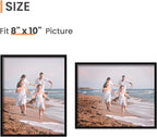 upsimples 8x10 Picture Frame Set of 3, Made of High Definition Glass for 8 x 10, Wall and Tabletop Display Thin Border Photo Frames for Home Decor, Black