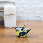 Elanze Designs White Headed Mommy and Baby Bird Magical Whimsical Tabletop Dresser Nightstand Figurine Miniature 45MM Sturdy Glitter Water Snow Globe Decoration