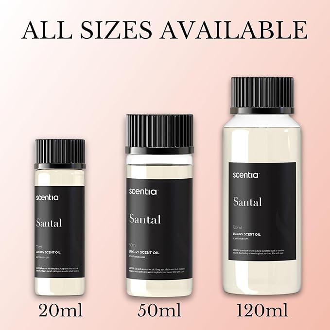Santal Diffuser Oil – Premium 20 ml Santal-Inspired Blend – Sandalwood, Amber, Musk, Cedar, Cardamom – Luxury Fragrance Oil for Ultrasonic & Waterless Diffusers – Made in USA, Thanksgiving Gift
