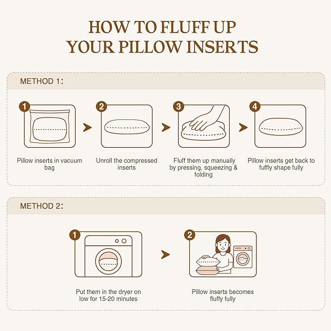puredown® 12x20 Pillow Inserts Set of 2, Fluffy Overfilled Down Alternative Lumbar Pillows, Soft Plush Decorative Throw Pillows for Couch, Sofa, Bed and Home Decor
