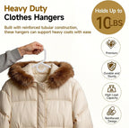 White Plastic Hangers 18 Pack, Heavy Duty Clothes Hangers for Standard Size Hangers with Center Hook & Non-Slip Pants Bar for Shirts, Pants, Coat, Dresses, Jackets, Scarves and Belts