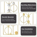 ZEXUIRU 2 Pcs Abstract Metal Art for Wall Decor Living Room Bedroom Bathroom Office Metal Bling Modern Geometric Hanging Vertical Small Iron Sculpture Plaque Pack -Gold 15.7in
