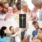 Tryuunion Baby Wall Cross Baptism Gifts for Boys and Girl, 7-inch Blessing Boy Baptism Crosses for First Holy Communion Christening and Dedication Baptismal Gifts (Gold Girl-7 in)