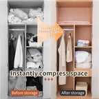 4 Pack Vacuum Storage Bags, Space Saver Bag Vacuum Seal Bags for Clothing Travel Moving Blankets Pillows Storage and Organization, Hand Pump Included (100 X 80 cm)