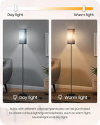 Floor Lamp, Pole Lamp with Foot Switch, Modern Standing Lamp Shade, Minimalist Freestanding Lamp (Bulb Not Included), for Living Room, Bedroom Office ETL Listed, Black B07LD05