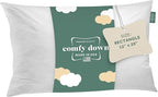 ComfyDown Decorative Throw Pillow Insert, Down and Feather Fill, 100% Cotton Cover, 233 Thread Count - Made in USA (12 X 20)