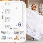 TAILI 6 Pack Vacuum Storage Bags, XXL Jumbo (47x39 Inch), Vacuum Sealed Bags for Comforter and Blankets, Bedding, Clothing, Giant Space Saver Bags for Huge Stuffed Toy