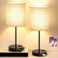 Lynnoland Set of 2 Touch Control Table Lamps, 3-Way Dimmable Bedside Nightstand Lamps for Bedroom Living Room Nursery, 800 Lumens 3000K Warmlight Bulbs Included