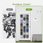 Unjumbly Baseball Hat Rack, 27 Pocket Over-The-Door Hat Organizer with Clear Deep Pockets to Display Baseball Caps Collection, Complete with 3 Over Door Hooks (White, 27 Pockets)