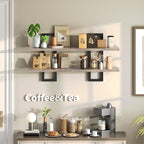 HOOBRO Floating Shelves, 15 Inch Wall Shelf Set of 2, Wall Mounted Storage Shelves 2-Tier, Hanging Bathroom Shelves, for Living Room, Bedroom, Bathroom, Kitchen, Greige BG32BJ01