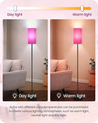 Floor Lamp, Pole Lamp with Foot Switch, Modern Standing Lampshade, Minimalist Freestanding Lamp (Bulb Not Included), for Living Room, Bedroom ETL Listed, Pink Purple and Black Z07LD05