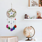 Large Dream Catcher Pink Star Dream Catchers with Healing Crystals Stones Crystal Suncatcher Prism Hanging Window Wall Room Decor Handmade Gift for Girls Boys