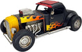 GENUINQ Vintage Hot Rod Metal Car Model Retro Classic Car Decor, Handmade Collectible Vehicle Figurine with Flame Design for Home, Office, Man Cave Decor & Gift