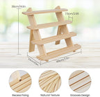 Wooden Cupcake Display Stand, Wood Rustic Risers 4 Tiers for Display Ideal Craft Funko Pop Shelves, Table Display Stand for Vendors, Earring & Ring Holder Stands, Outdoor Plant Stand Indoor-Natural