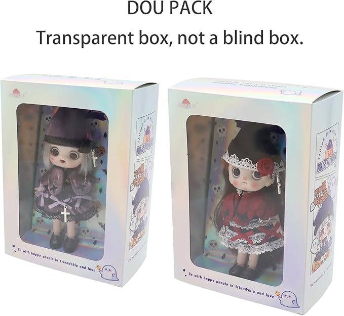 2pcs Collectible Dolls Gothic Figures Cute Birthday Gift for Girls,12 Points Articulated Anime Action Figures with Interchangeable Heads & Removable Clothes
