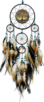 Large Dream Catchers for Bedroom Adult Brown Boho Dream Catcher Wall Decor Tree of Life Suncatcher Hanging for Boys Teen Room Decor Dorm Living Room Hanging Decoration Festival Gifts