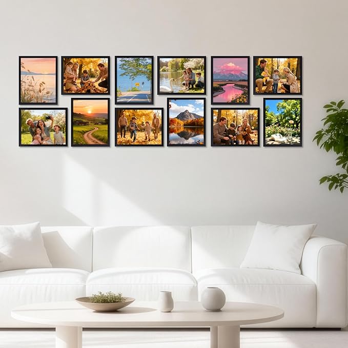 8x10 Black Picture Frames Set of 12 for Displaying 8 x 10 Photos, Multi 8x10 Frames Collage for Wall or Tabletop, Horizontal or Vertical Display