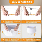 OUTON White Lamp shades Set of 2, Large Drum Lamp Shades for Floor Lamps, 16" Top x 16" Bottom x 9" High, Easy to Assemble, Replacement Linen Lampshades for Table Lamps & Bedside Lamps (1.65" Spider)