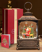 Christmas Snow Globes Light up Snowglobes Christmas Lantern with 8 Songs, 10.43" Christmas Snow Globes for kids adults, 6H Timer & Dual Power, Lighted Christmas Decorations Indoor, Gifts for Women Men