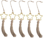 Versatile Wood Bead Jute Rope Tassel Elegant Hanging Ornament for Warm Ambiance Decoration 5pcs