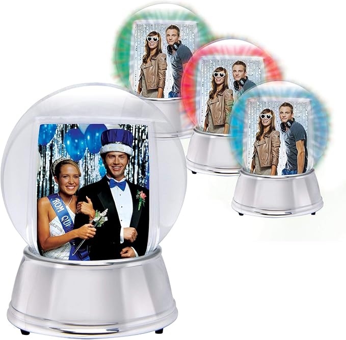 Neil Enterprises Inc. Large LED Light Up Photo Snow Globe w/Silver Base
