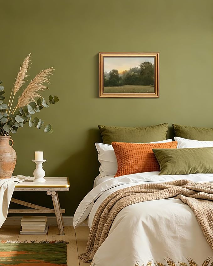 VIYYIEA Vintage Gold Framed Wall Art for Living Room, Sunrise Canvas Prints Home Decor, Oil Painting Picture, Bedroom Wall Decor Gifts for Friends or Family -【Sunrise】-(16L x 12W)