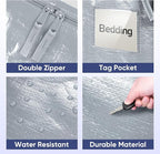 TICONN 4 Pack Extra Large Moving Bags Heavy Duty with Zippers & Carrying Handles, Durable Storage Bags Moving Boxes for Closet Organizers and Storage (4 Pack, Light Grey)