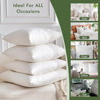 Feathers Down Pillow Inserts 26x26, Set of 2, Euro Pillow Insert with 100% Organic Cotton Shell, Soft Decorative Throw Pillow for Living Room, Sofa, Couch, or Bed (White)