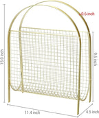 MyGift Magazine Rack, Floor Freestanding Magazine Holder for Bathroom Bedroom Office, Books Newspapers File Mail Organizer, Mid Century Modern Decor Wire Storage for Tablets and Documents