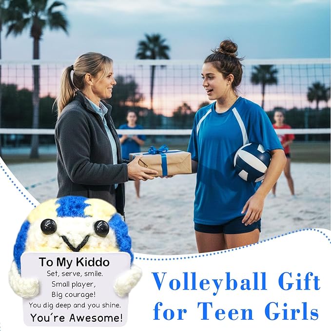 Handmade Collectible Volleyball - Gift for Teen Girls Teen Boys,Encouragement Gift for Young Players,Soft Sports Decor for Bedroom,Emotional Support for Volleyball Lovers