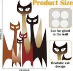 Wesiti Cat Wall Art Decor Iron Wall Sculptures Decor for Cats Lover 10.6 x 15.7 Inches Colorful Mid Century Cat Retro Signs for Home Living Room Bedroom Kitchen Office(Modern)