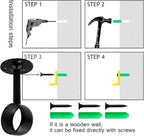 1-1/4 Inch 4 Packs Black Heavy Duty Stainless Steel Closet Rod End Supports Closet Pole Sockets Curtain Rod Brackets， Closet Rod Brackets (Qualcomm Flange)