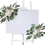 2X Wedding Arch Flowers Decorative Swags Floral Swag Welcome Sign Decoration for Party, Pink Flowers