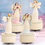 Music Box with Rotating Angel Figurine, Hand-Painted Sculpted Guardian Angel Musical Boxes Gifts for Women Mom Girlfriend, Musical Birthday Mother's Day, Keepsake Home Decor
