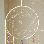 Artilady Dream Catchers with Crystals - Large White Boho Moon Dream Catcher Wall Decor House Decorations for Home Girls Kids Baby Bedroom Room Decor Christmas Birthday Teen Girl Boys Gifts