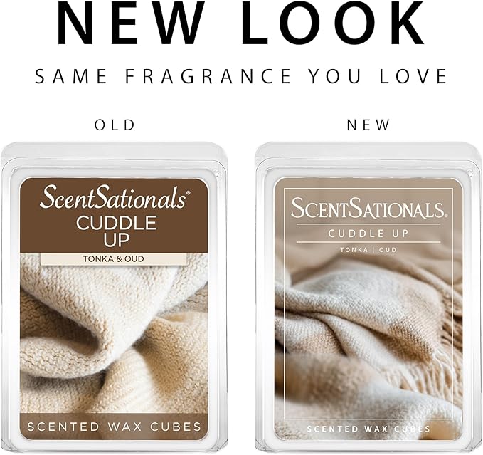 ScentSationals Cuddle Up Scented Wax Melts - Tonka & Oud Scents, 10oz (24 Cubes)