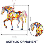 Christmas Ornaments 2026, Horse Ornament with Colorful Design, Horse Ornament for Christmas Tree, for Animal Lovers, Gifts for Horse Lovers, Artistic Tree Ornaments for Festive Decoration