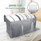 BALEINE 8-Pack Oversized Moving Bags with Reinforced Handles, Heavy-Duty Storage Tote for Clothes, Moving Supplies (Winter Grey, 8-Pack)