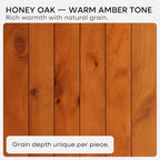 Homeforia Oak Floating Shelves 36 inches Long, High End Solid Real Wood 36 inch Floating Shelf for Room Wall, Honey Oak Wooden 36inch Kitchen Shelves, Heavy Duty Bracket, 36 X 6.5 X 1.75 in, Set of 2