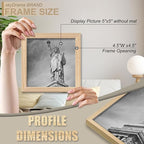 Natural Solid Wood 5x5 Picture Frame, Display 5 x 5 Inch Picture Poster Photo, Vertical & Horizontal Wall Hanging - 2 Pack/Natural/5"x5"