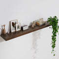 Marsmiles Solid Wood Floating Shelves for Wall, 55”W x 9”D x 1.56”H Large Wall Shelves for Living Room Bedroom Bathroom Kitchen Drcor Storage with Invisible Heavy-Duty Metal Bracket, Walnut, Set of 1