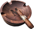 Cigar Ashtrays for Men Personalized Walnut Cigar Ash Tray for Outdooor Custom Name Wooden Ashtray Father's Day Christmas Engraved Monogramed Ashtray Gifts for Husband Dad Groomsmen Papa Grandpa