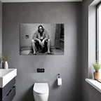 Funny Bathroom Wall Decor for Room Aesthetics - 90s Movie Posters Black and White Wall Art, Toilet Humour Amusing Cool Wall Art Funny Bathroom Signs 12X16 in