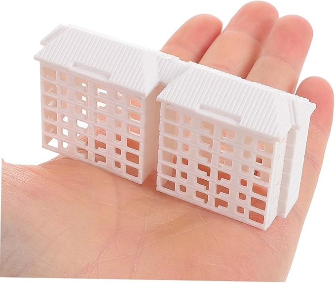 Yardwe Miniature Apartment Building Model Table Miniature Building with Lifelike Details for DIY Landscaping and Decoration